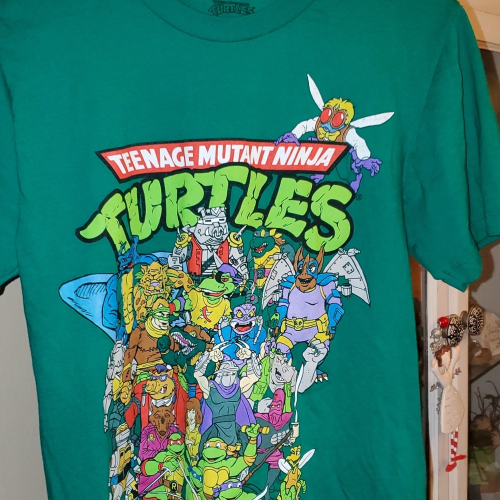 Teenage Mutant Ninja Turtle Mens Size small Graphic Tee Short Sleeve Shirt Green